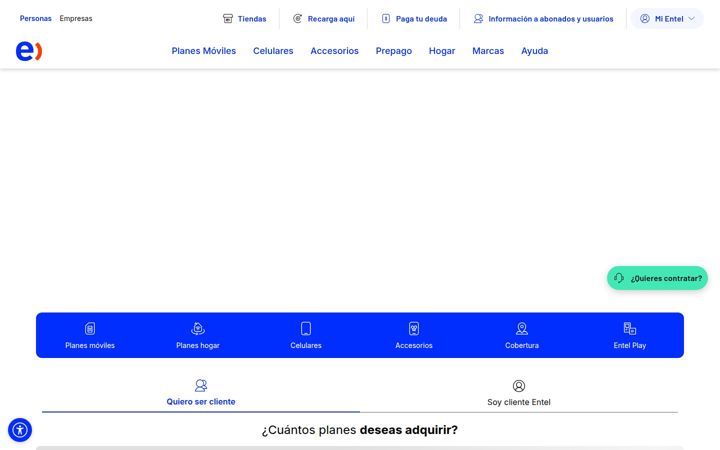 Screenshot of entel.pe