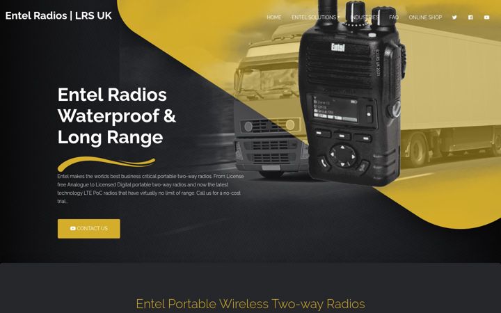 Screenshot stránky entelradios.co.uk