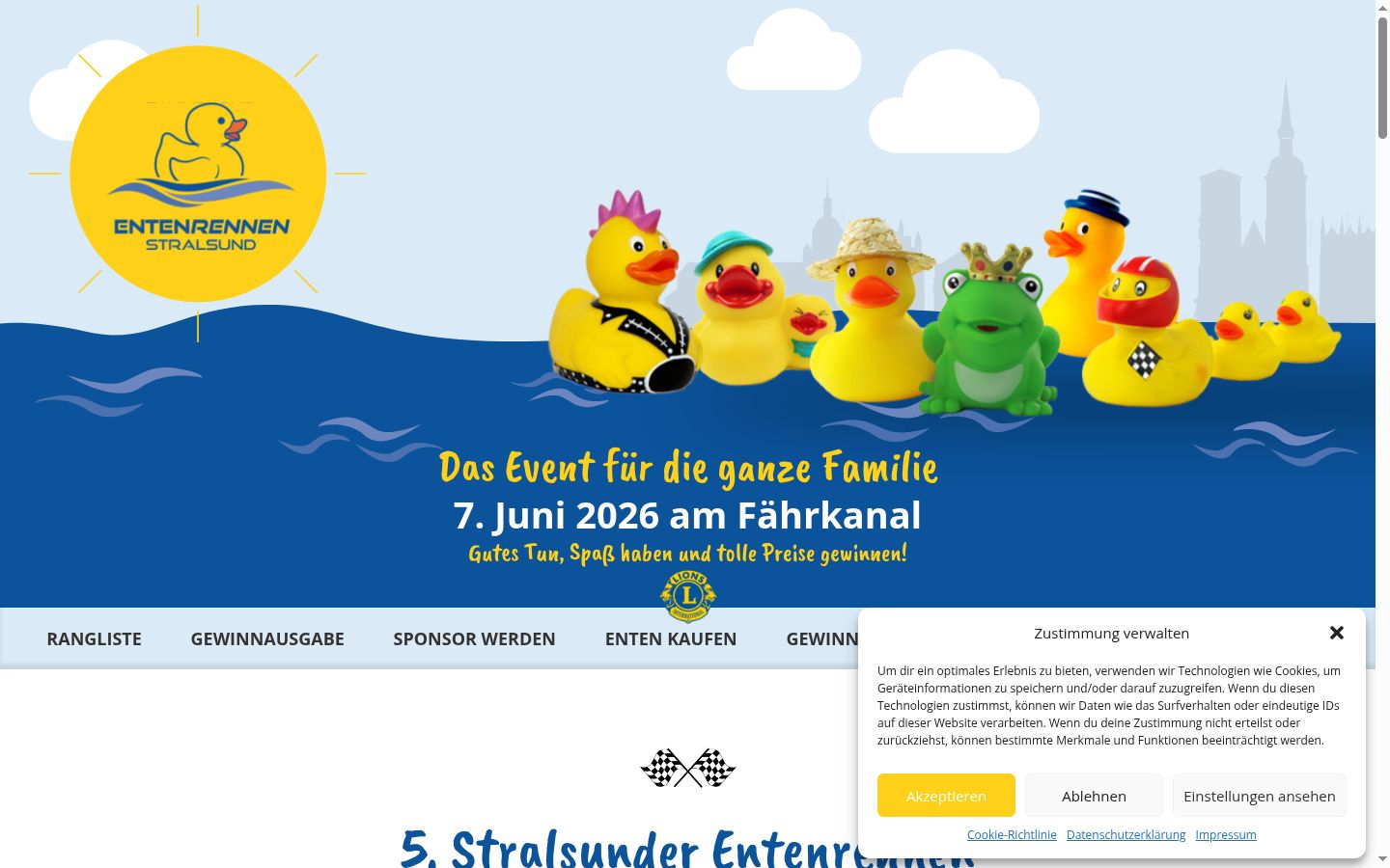 Screenshot del banner di consenso mostrato prima di qualsiasi interazione