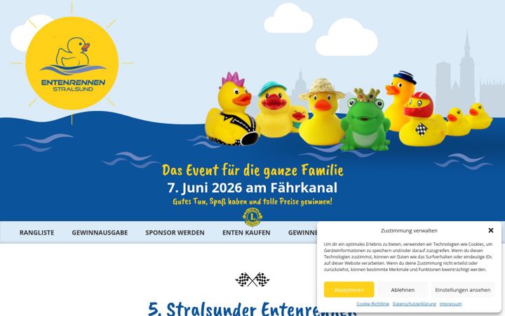 Captură de ecran a entenrennen-stralsund.de