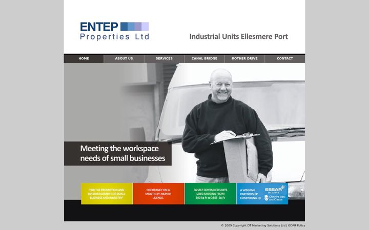 Screenshot stránky entep-properties.co.uk
