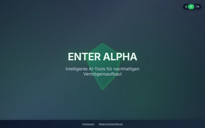 Screenshot di enteralpha.ai