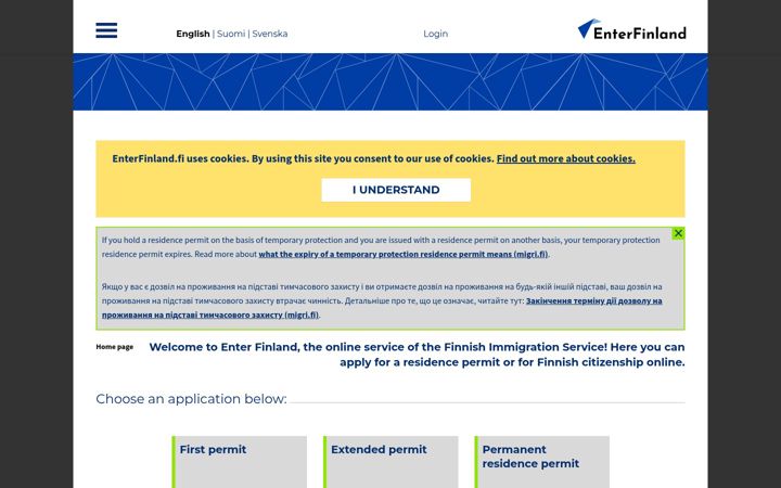 Screenshot of enterfinland.fi