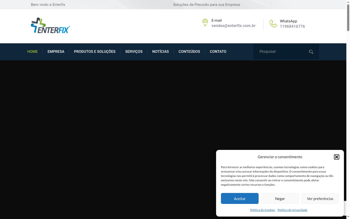 Screenshot des Einwilligungsbanners vor jeglicher Interaktion