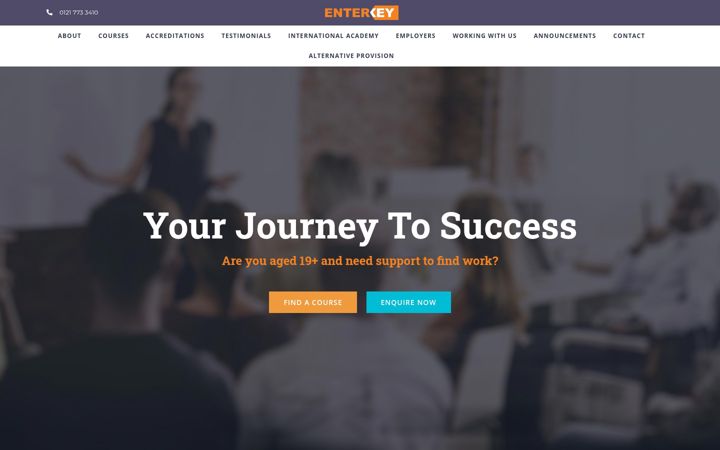 Screenshot of enterkeytraining.com