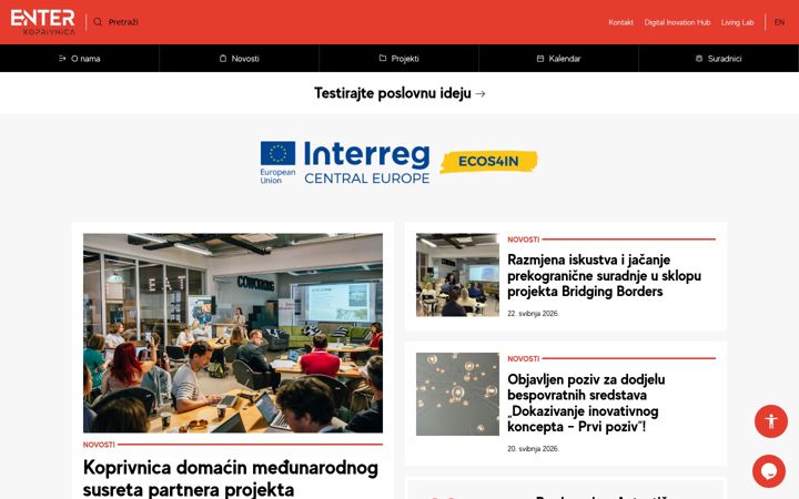 Snímek obrazovky enterkoprivnica.hr