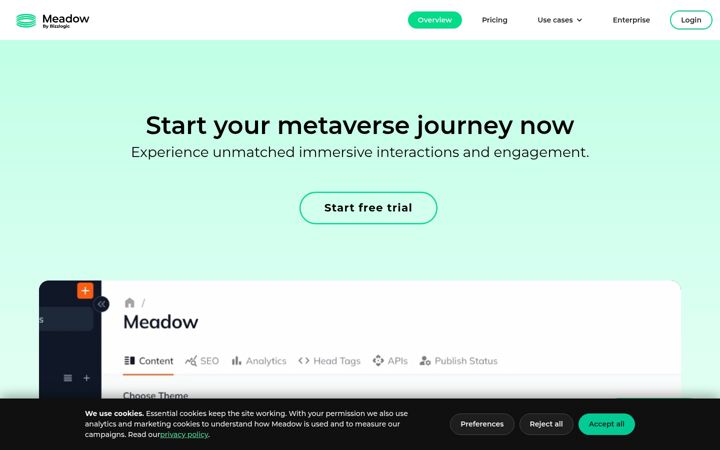 Screenshot of entermeadow.com
