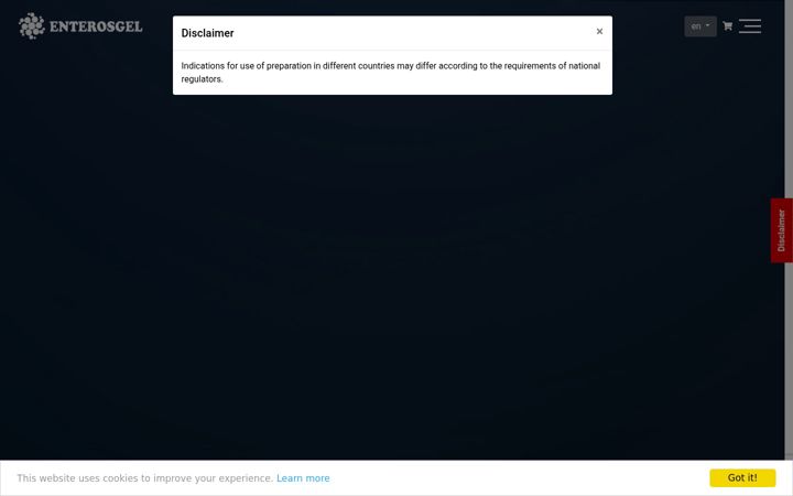 Screenshot of enterosgel.com