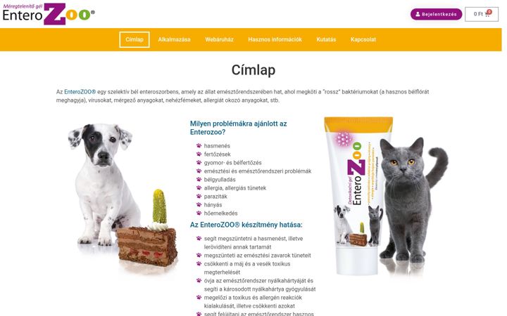Screenshot ta' enterozoo.hu