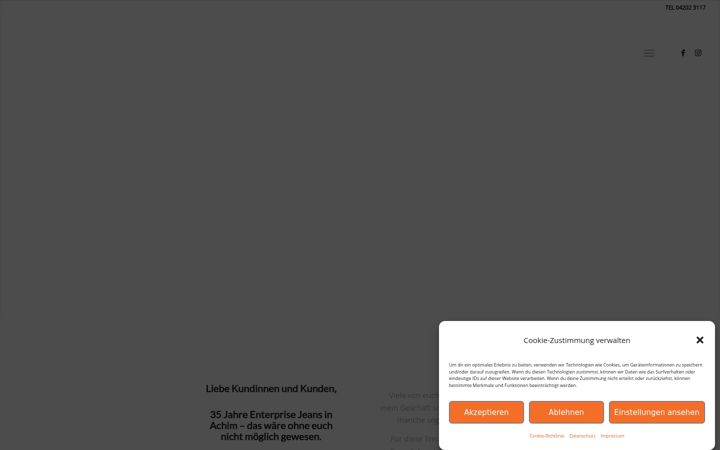 Screenshot von enterprise-jeans.de