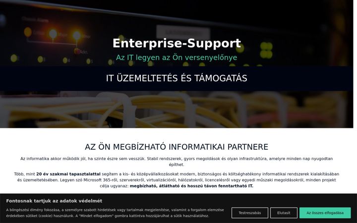 Screenshot ta' enterprise-support.hu
