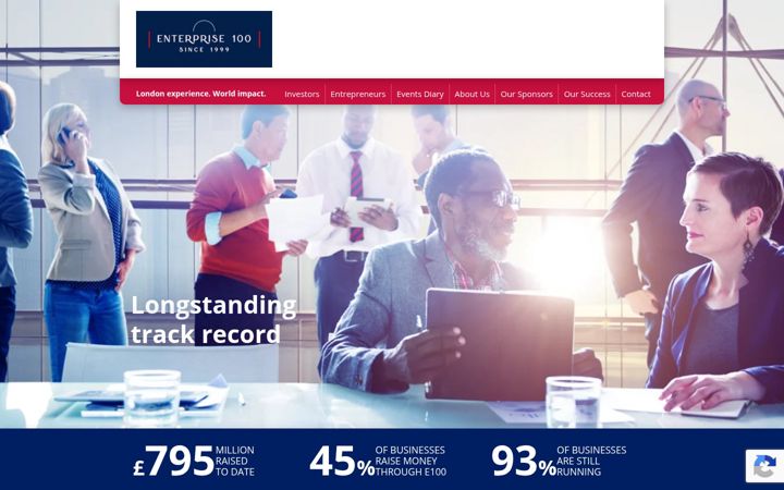Screenshot stránky enterprise100.co.uk
