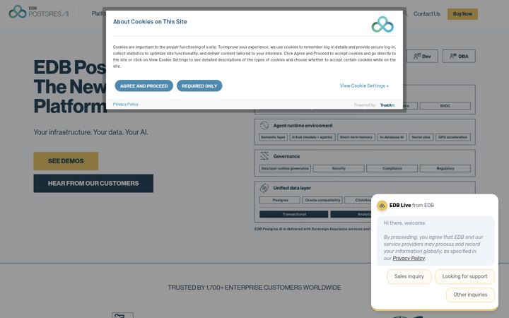 Zrzut ekranu enterprisedb.com