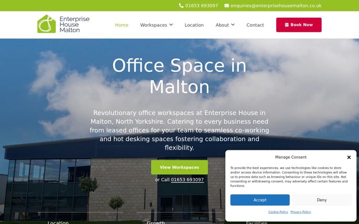 Screenshot stránky enterprisehousemalton.co.uk