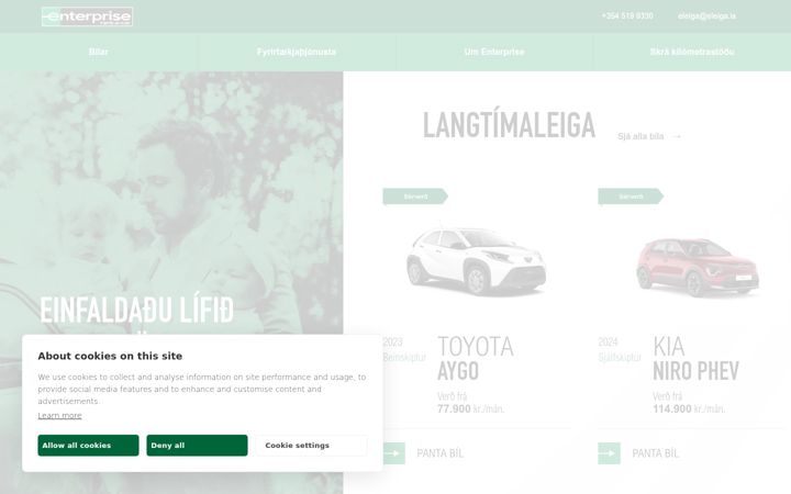 Screenshot of enterpriseleiga.is