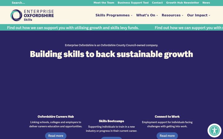 Screenshot of enterpriseoxfordshireskills.com