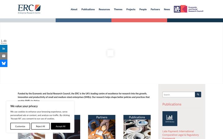 Screenshot of enterpriseresearch.ac.uk