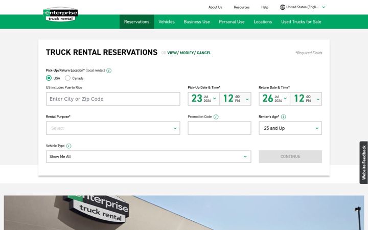 Screenshot di enterprisetrucks.com