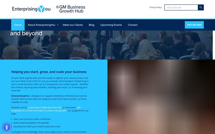 Screenshot stránky enterprising-you.co.uk
