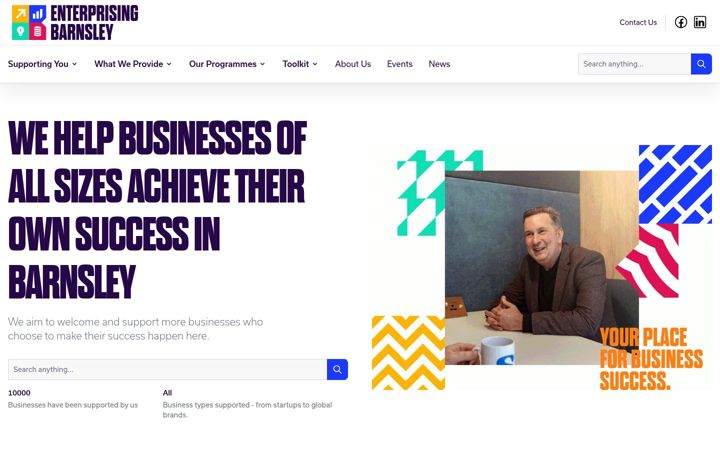 Screenshot of enterprisingbarnsley.co.uk