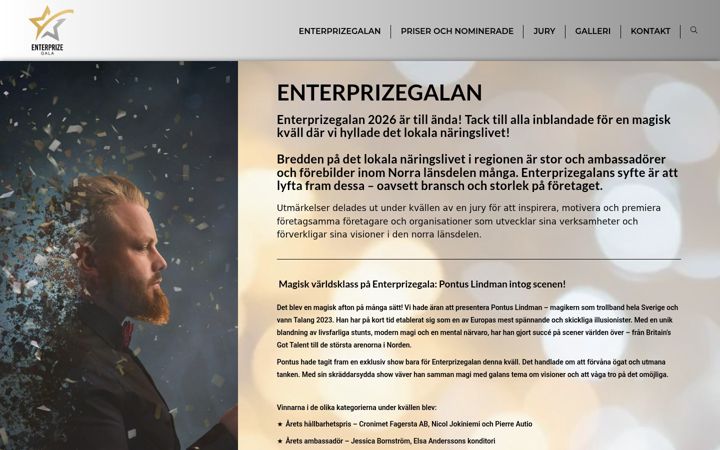 Screenshot of enterprizegala.se
