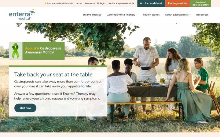 Screenshot of enterramedical.com