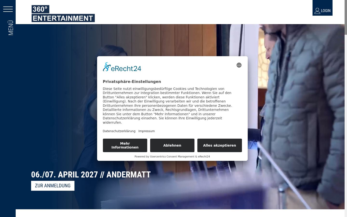 Screenshot tal-banner tal-kunsens muri qabel kwalunkwe interazzjoni