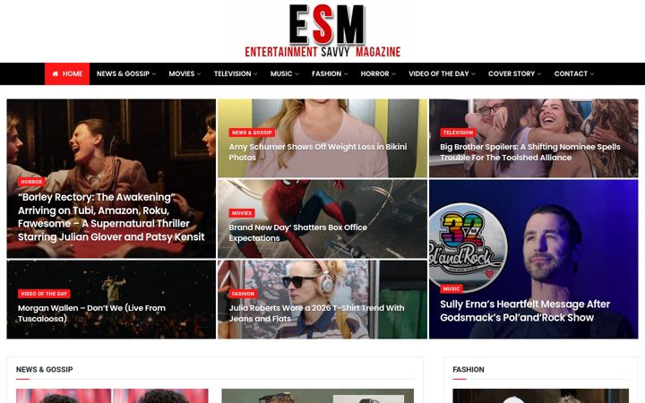 Screenshot of entertainmentsavvymagazine.com
