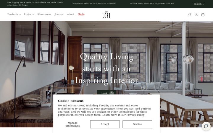 Screenshot of entertheloft.com
