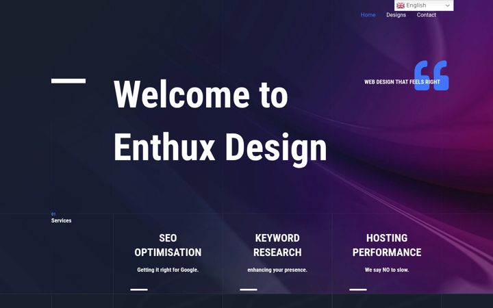 Screenshot stránky enthux.co.uk
