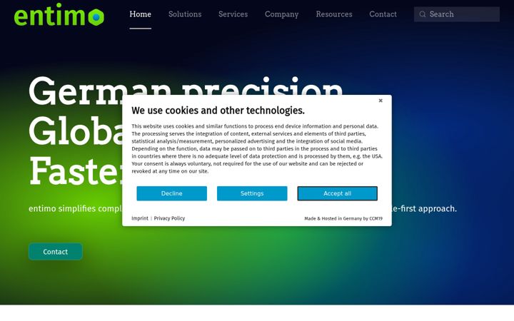 Screenshot of entimo.com
