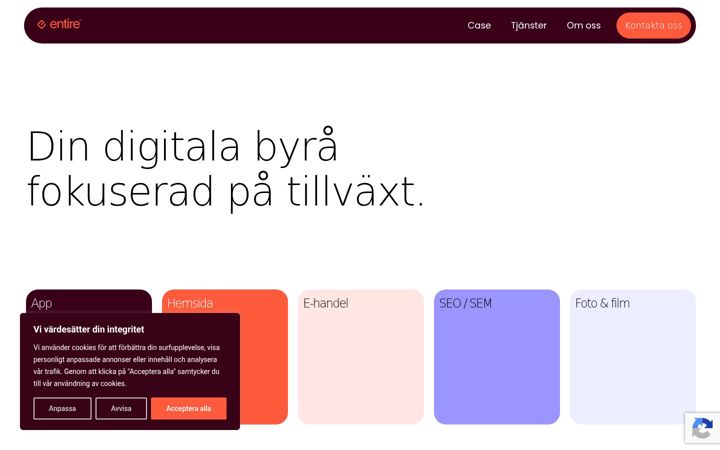Skærmbillede af entire.se