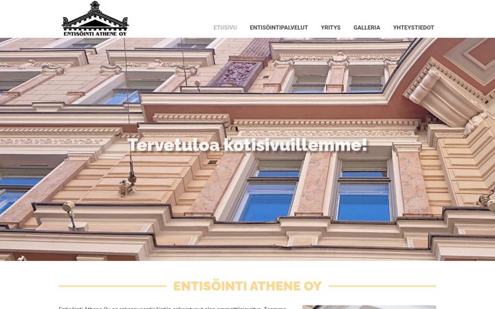 Screenshot van entisointiathene.fi