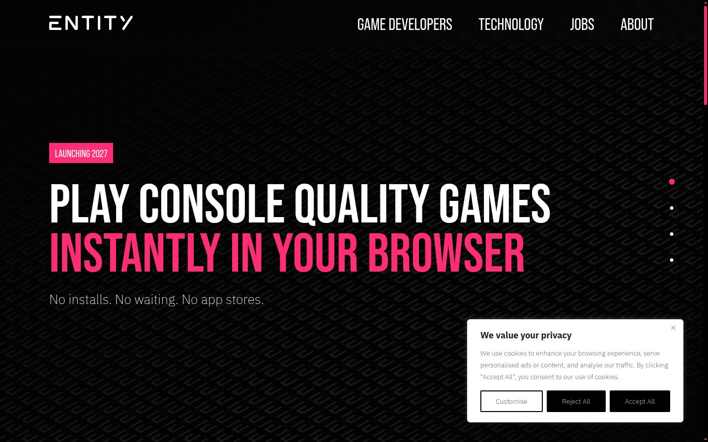 Screenshot of the consent banner shown before any interaction