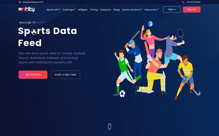 Screenshot of entitysport.com