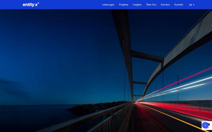 Screenshot of entityx.com