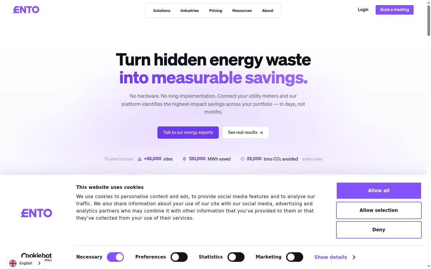 Screenshot del banner di consenso mostrato prima di qualsiasi interazione