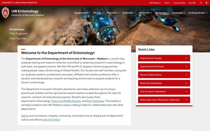 Screenshot of entomology.wisc.edu