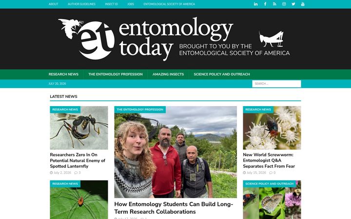 Screenshot of entomologytoday.org