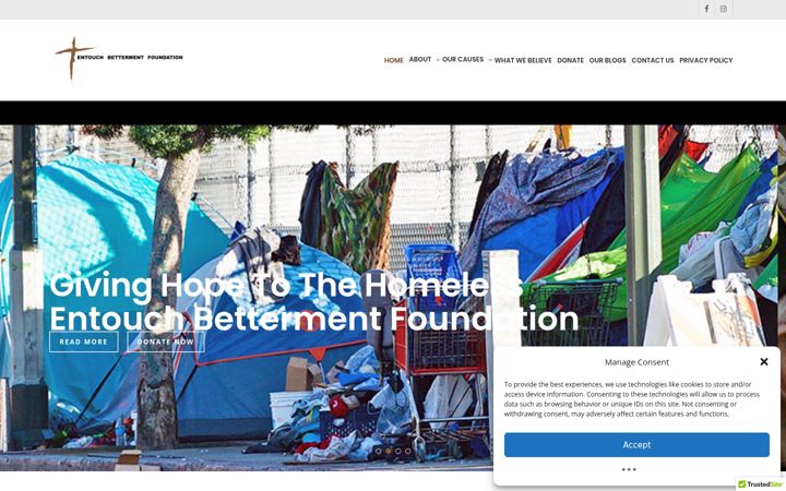 Screenshot stránky entouchfoundation.org