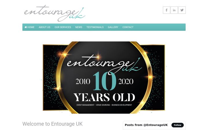 Screenshot of entourageuk.com