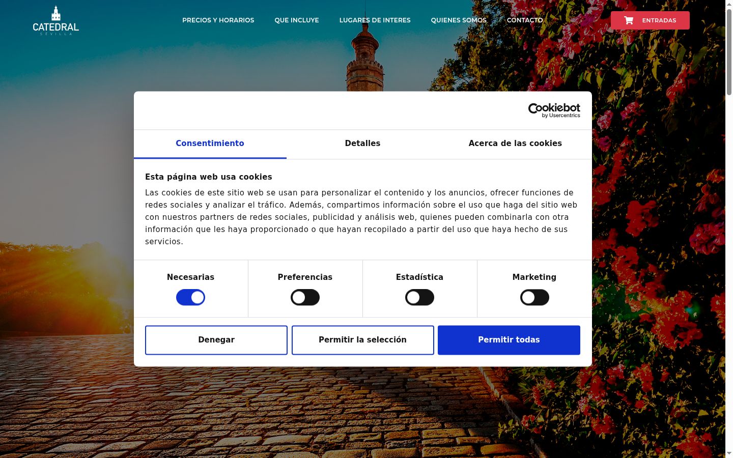 Snímka obrazovky banera súhlasu zobrazeného pred akoukoľvek interakciou