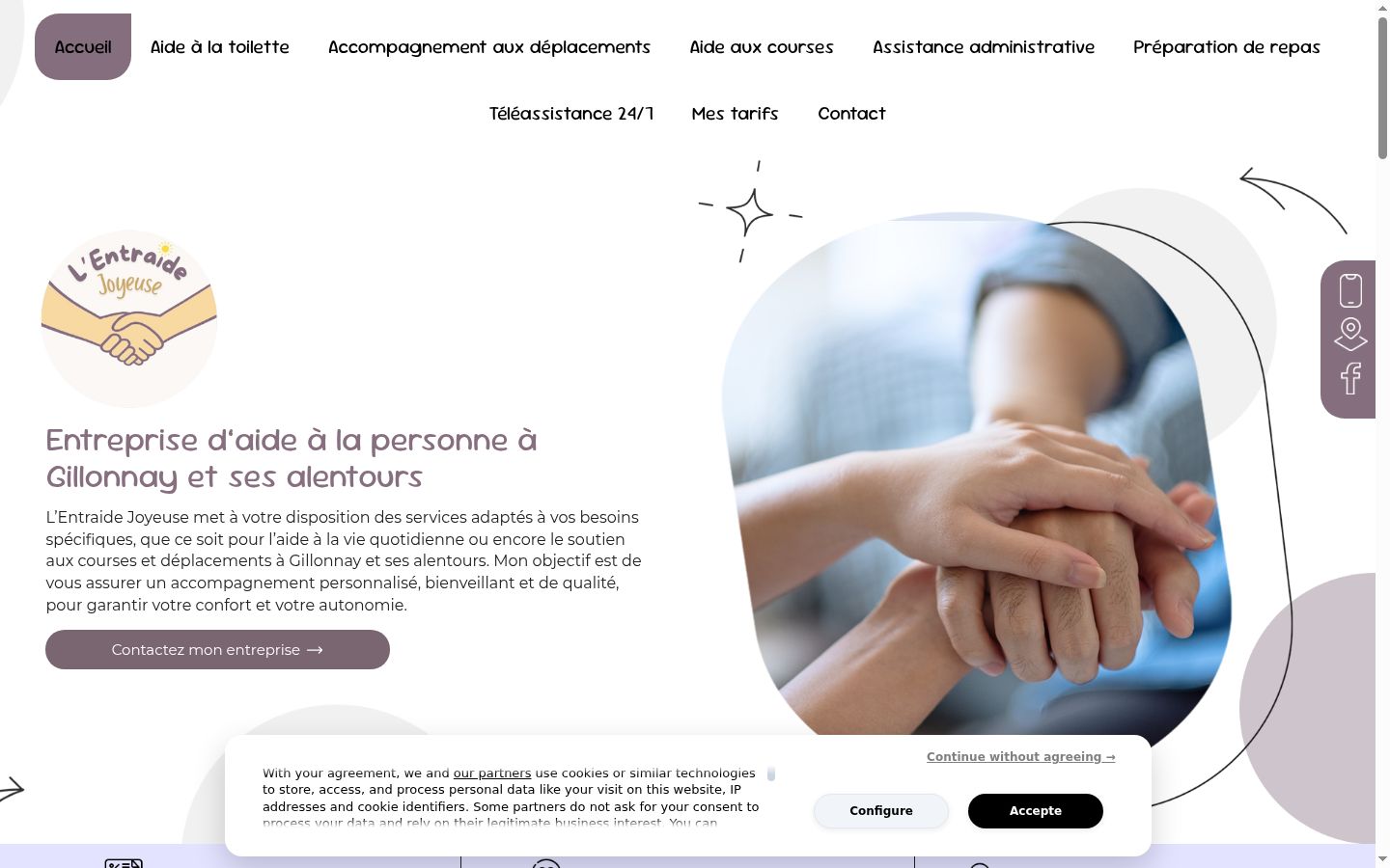 Screenshot of the consent banner shown before any interaction