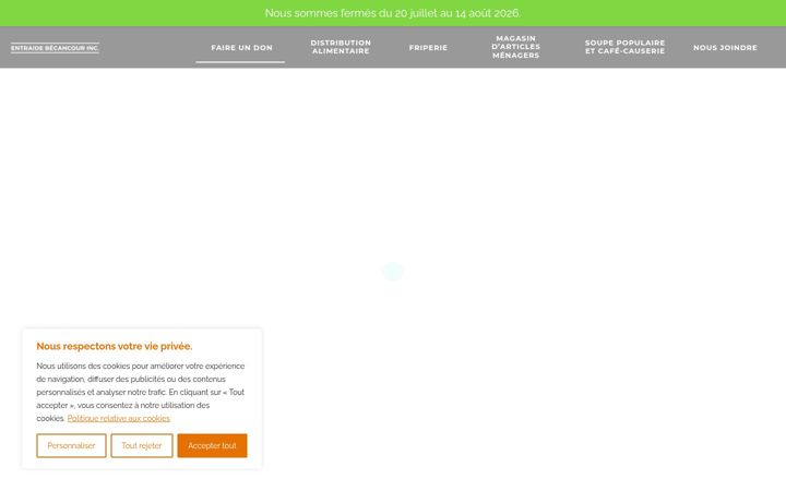 Screenshot stránky entraidebecancour.org