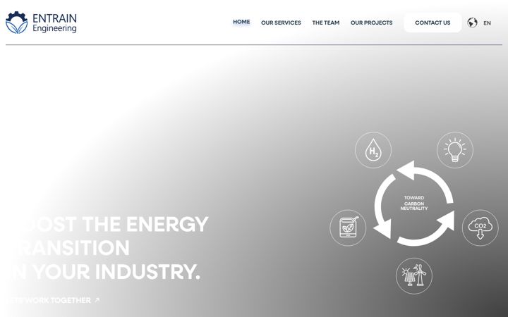 Screenshot of entrain-engineering.com