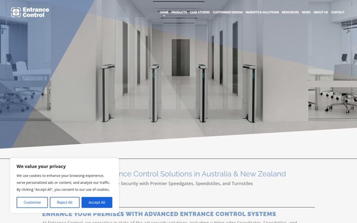 Screenshot ta' entrancecontrol.com.au