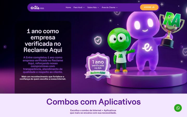 Snímek obrazovky entre.net.br