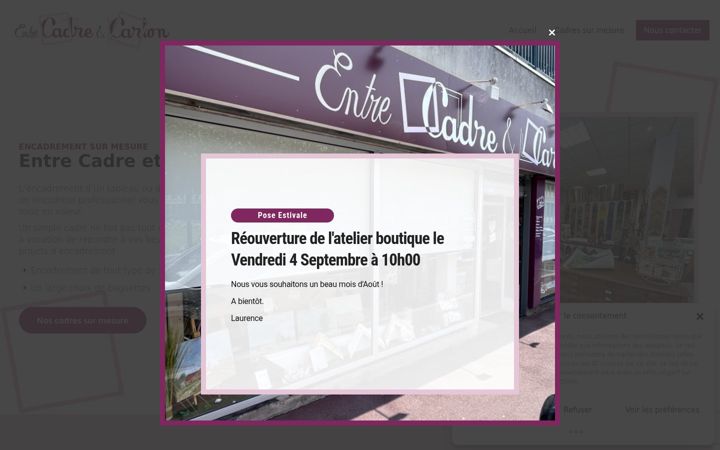 Screenshot ta' entrecadreetcarton.fr