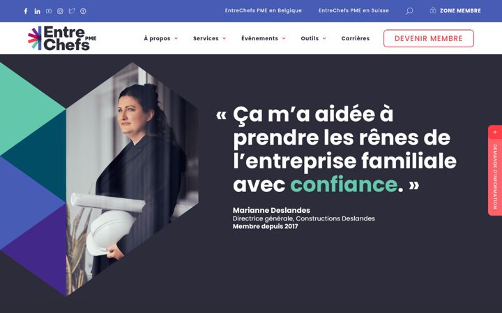 Screenshot of entrechefspme.com