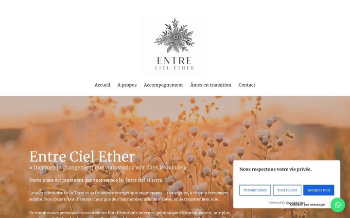 Screenshot of entrecielether.com